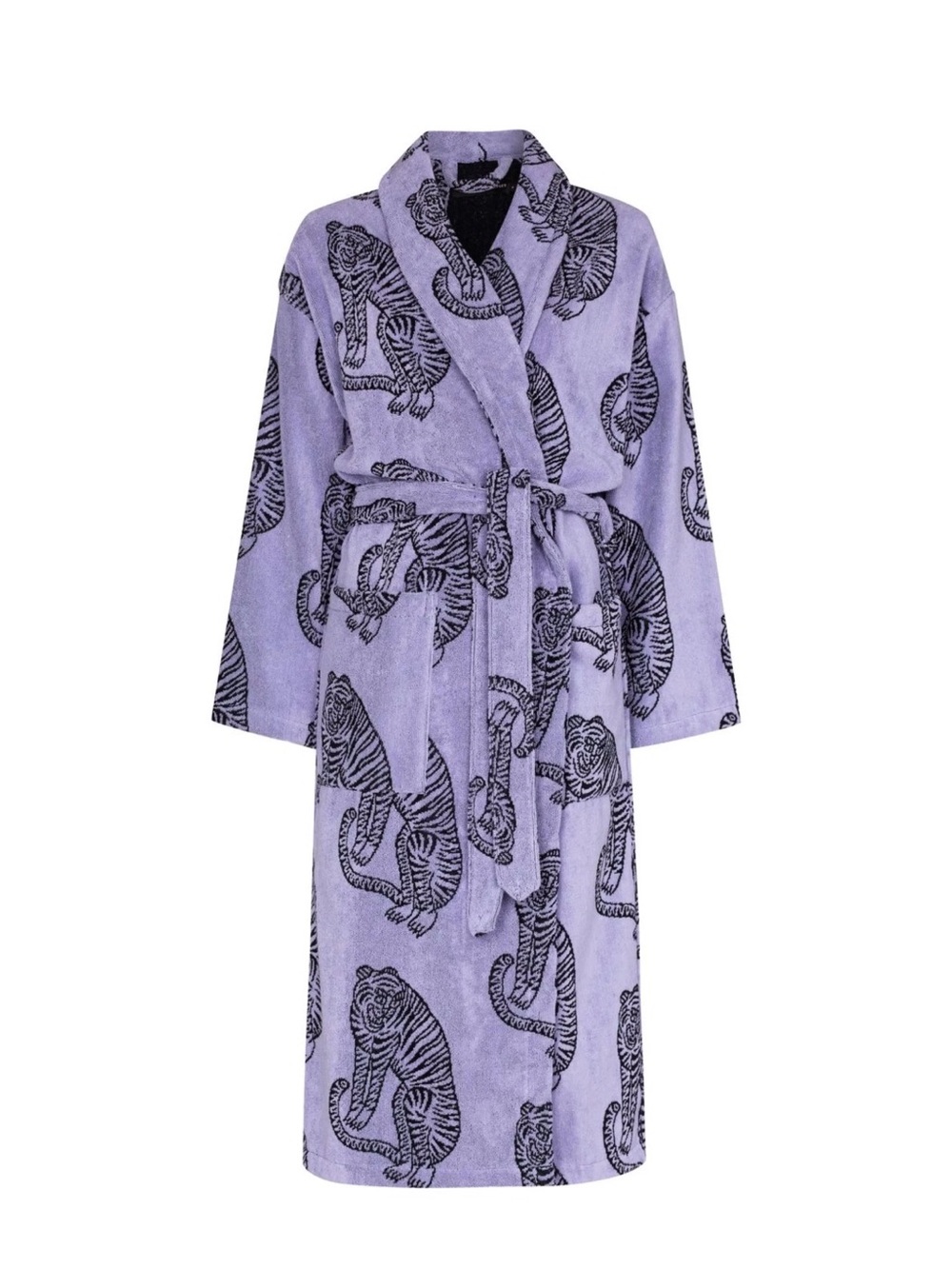 Desmond & Dempsey tiger print toweling robe
